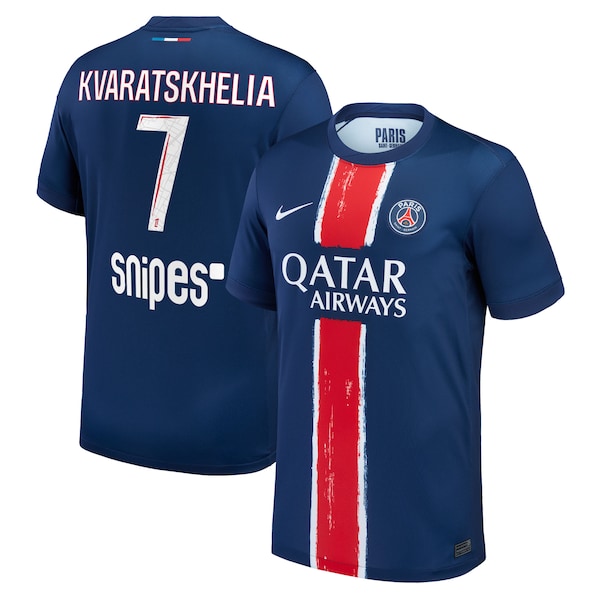 Khvicha Kvaratskhelia Paris Saint-Germain Nike Youth 2024/25 Home Replica Player Jersey - Navy