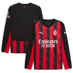 AC Milan Puma 2025/26 Home Replica Long Sleeve Jersey - Red