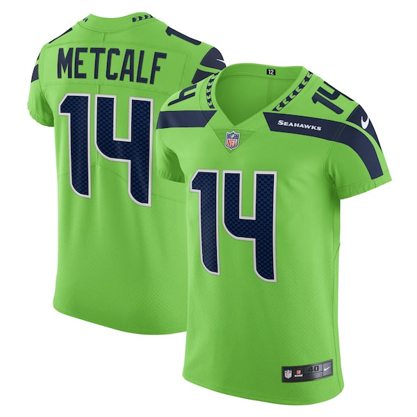 DK Metcalf Seattle Seahawks Nike Alternate Vapor Elite Player Jersey - Neon Green/Navy
