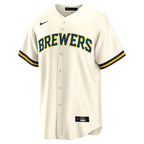 Milwaukee Brewers Nike #1 Groom Home Replica Jersey - White