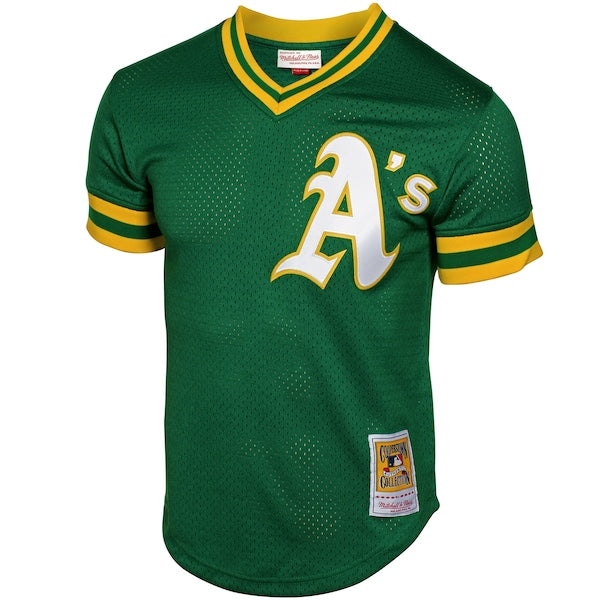 Rickey Henderson Oakland Athletics 1991 Cooperstown Mesh Batting Practice Jersey - Green