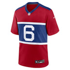 Jaxson Dart New York Giants Nike Alternate Century Red Game Jersey - Red/Royal