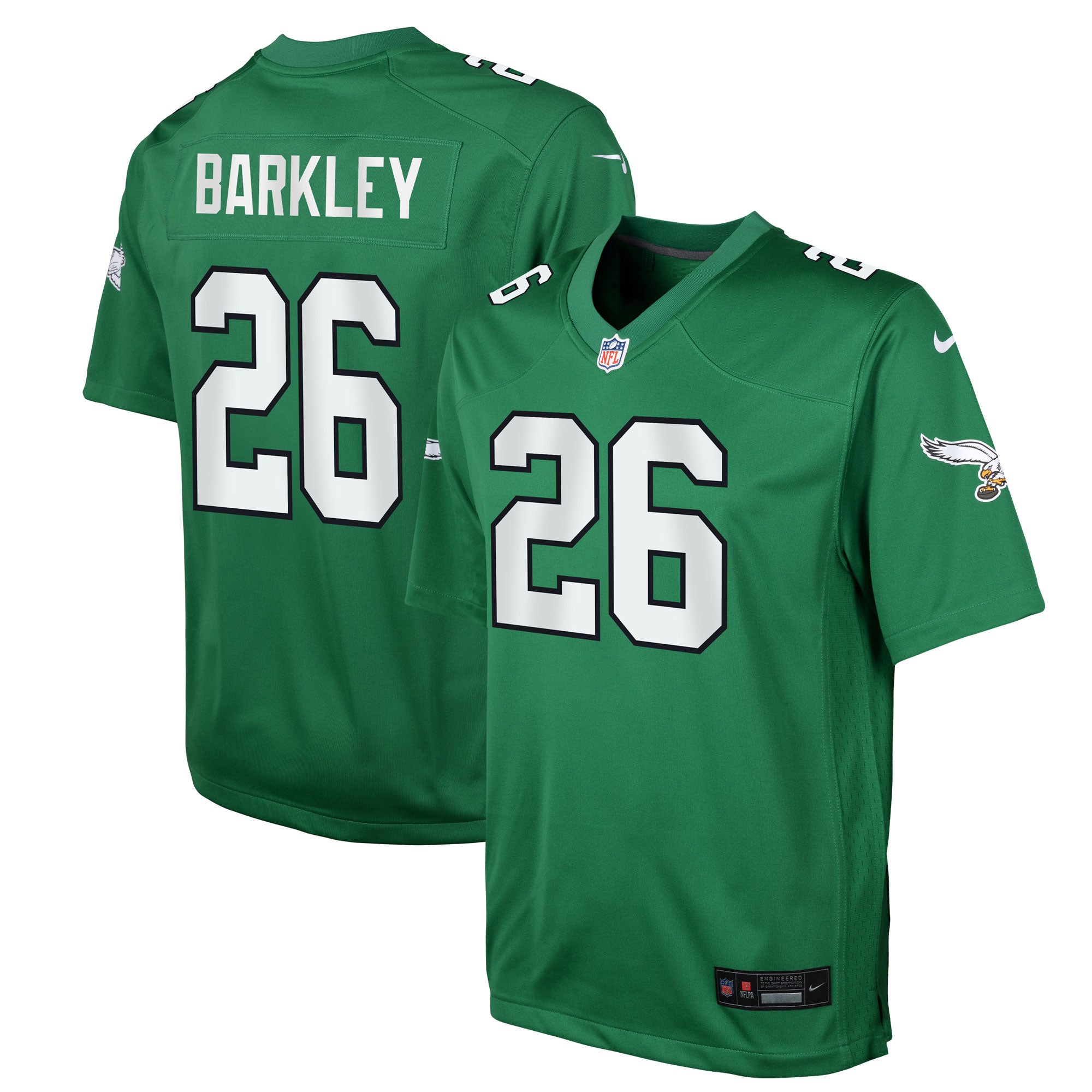 Saquon Barkley Philadelphia Eagles Nike Youth Game Jersey - White/Green/Black/Kelly Green