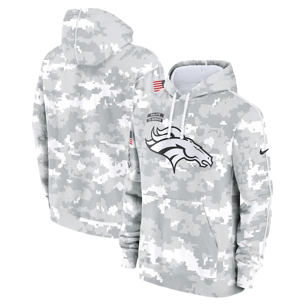 Denver Broncos Nike 2024 Salute to Service Club Fleece Pullover Hoodie - Arctic Camo