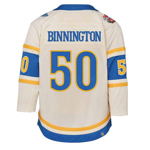 Jordan Binnington St. Louis Blues Youth 2025 NHL Winter Classic Premier Player Jersey - Cream