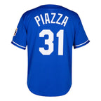 Mike Piazza Los Angeles Dodgers Cooperstown Collection Mesh Batting Practice Button-Up Jersey - Royal