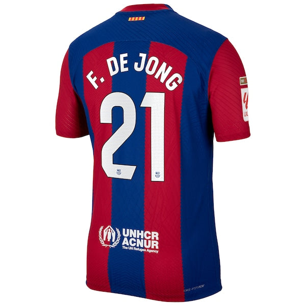 Frenkie de Jong Barcelona Nike 2023/24 Home Authentic Jersey - Royal/Aqua/White