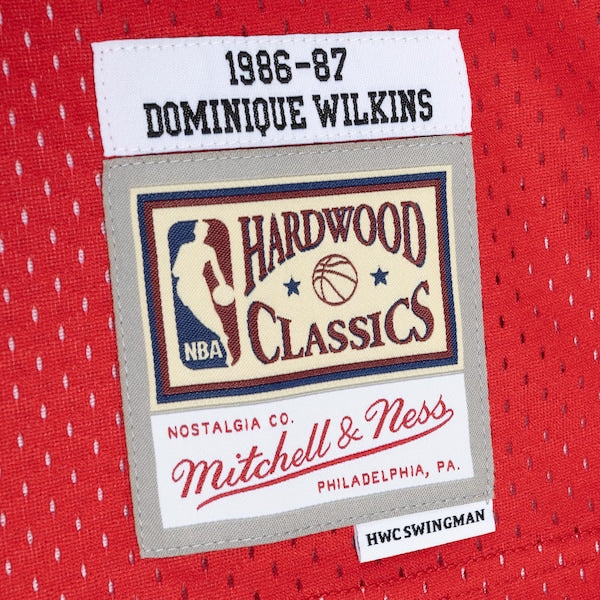 Dominique Wilkins Atlanta Hawks Hardwood Classics 1986/87 Split Swingman Jersey - Yellow/Red