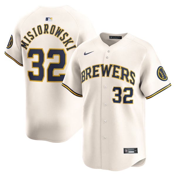 Jacob Misiorowski Milwaukee Brewers Nike Home Limited Jersey - Cream