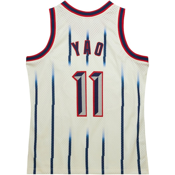 Yao Ming Houston Rockets Chainstitch Swingman Jersey - Cream