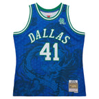 Dirk Nowitzki Dallas Mavericks 1998-2019 Hardwood Classics Asian Heritage 6.0 Swingman Throwback Player Jersey - Blue