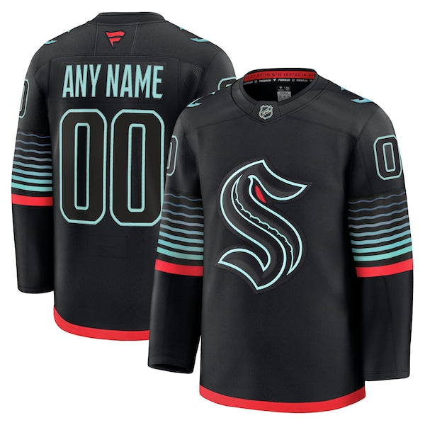Seattle Kraken  Alternate Premium Custom Jersey - Black/Navy/White