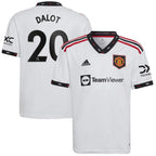 Diogo Dalot Manchester United adidas Youth 2022/23 Away Replica Player Jersey - White