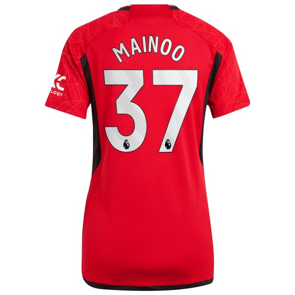Kobbie Mainoo Manchester United adidas Women's 2023/24 Home Replica Player Jersey - Red/Green