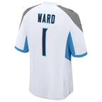 Cameron Ward Tennessee Titans Nike 2025 NFL Draft First Round Pick  Game Jersey - White/Navy/Light Blue