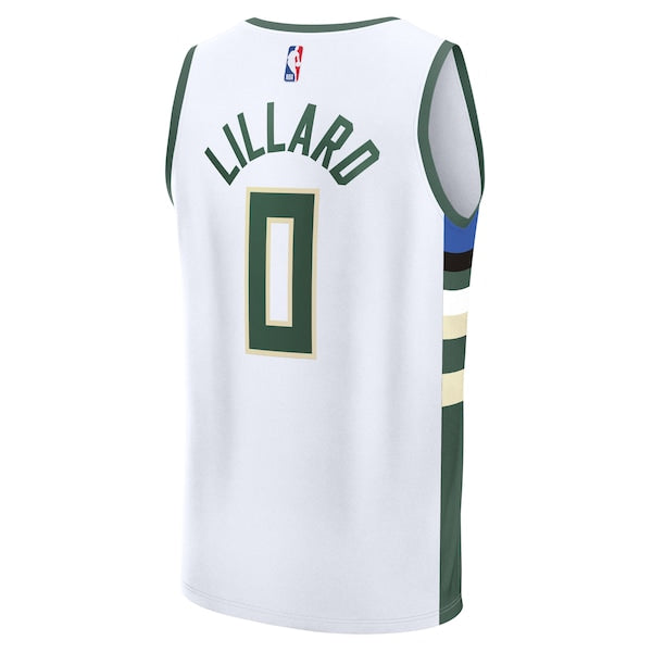 Damian Lillard Milwaukee Bucks  Fast Break Replica Player Jersey - Association Edition - White