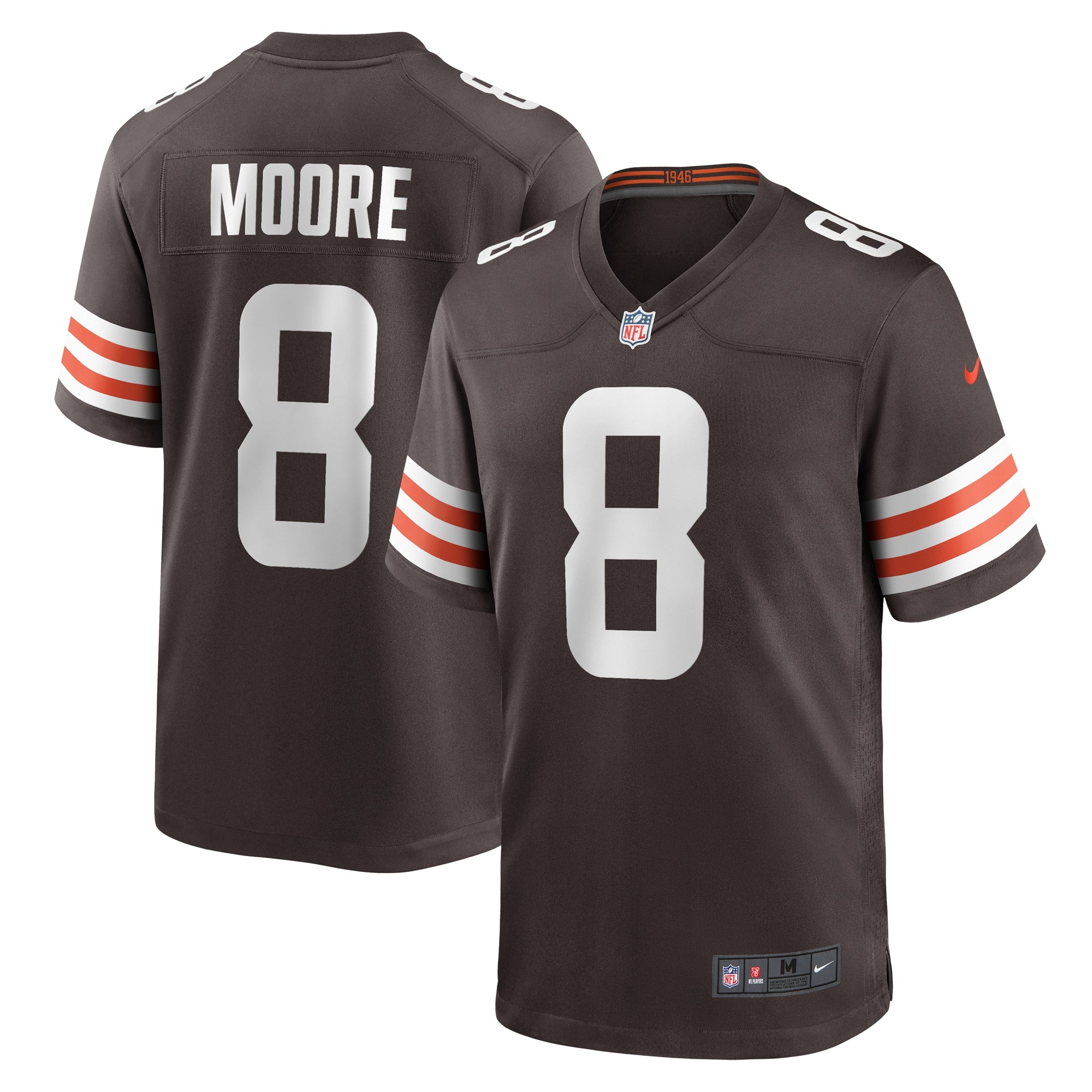 Elijah Moore Cleveland Browns Nike Team Game Jersey -  White/Brown