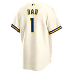 Milwaukee Brewers Nike #1 Dad Home Replica Jersey - White
