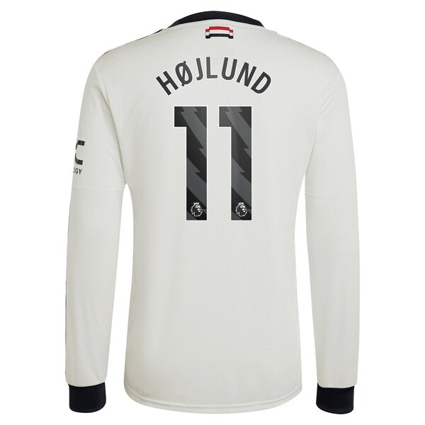 Rasmus Højlund Manchester United adidas Originals  2024/25 Third Replica Long Sleeve Jersey - Cream