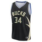 Giannis Antetokounmpo Milwaukee Bucks  Youth Fast Break Replica Player Jersey - Statement Edition - Black
