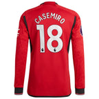 Casemiro Manchester United adidas 2023/24 Home Authentic Long Sleeve Player Jersey - Red/Green