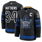 Auston Matthews Toronto Maple Leafs  Captain Patch Alternate Premium Jersey - Black/Blue