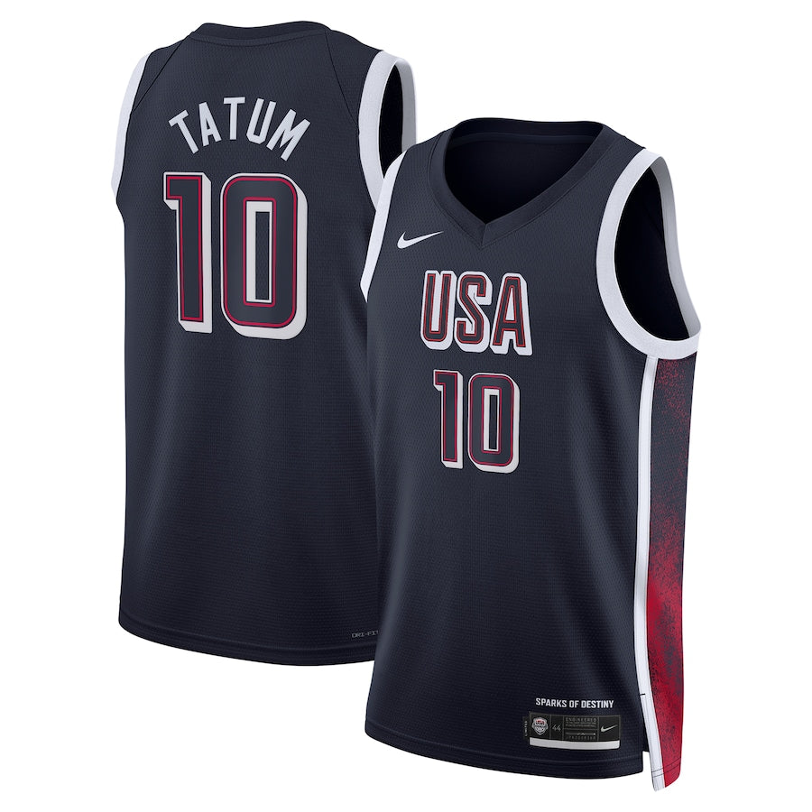 Jayson Tatum #10 USA Men’s National Team USA 2024 OLYMPIC JERSEYS - Navy