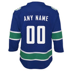 Vancouver Canucks Youth Replica Custom Jersey - Blue
