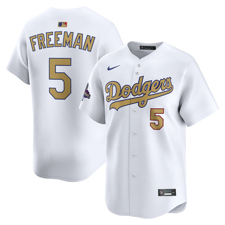 Freddie Freeman Los Angeles Dodgers Nike 2025 Gold Collection Limited Jersey – White