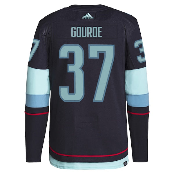 Yanni Gourde Seattle Kraken adidas Home Primegreen Authentic Pro Player Jersey - Deep Sea Blue