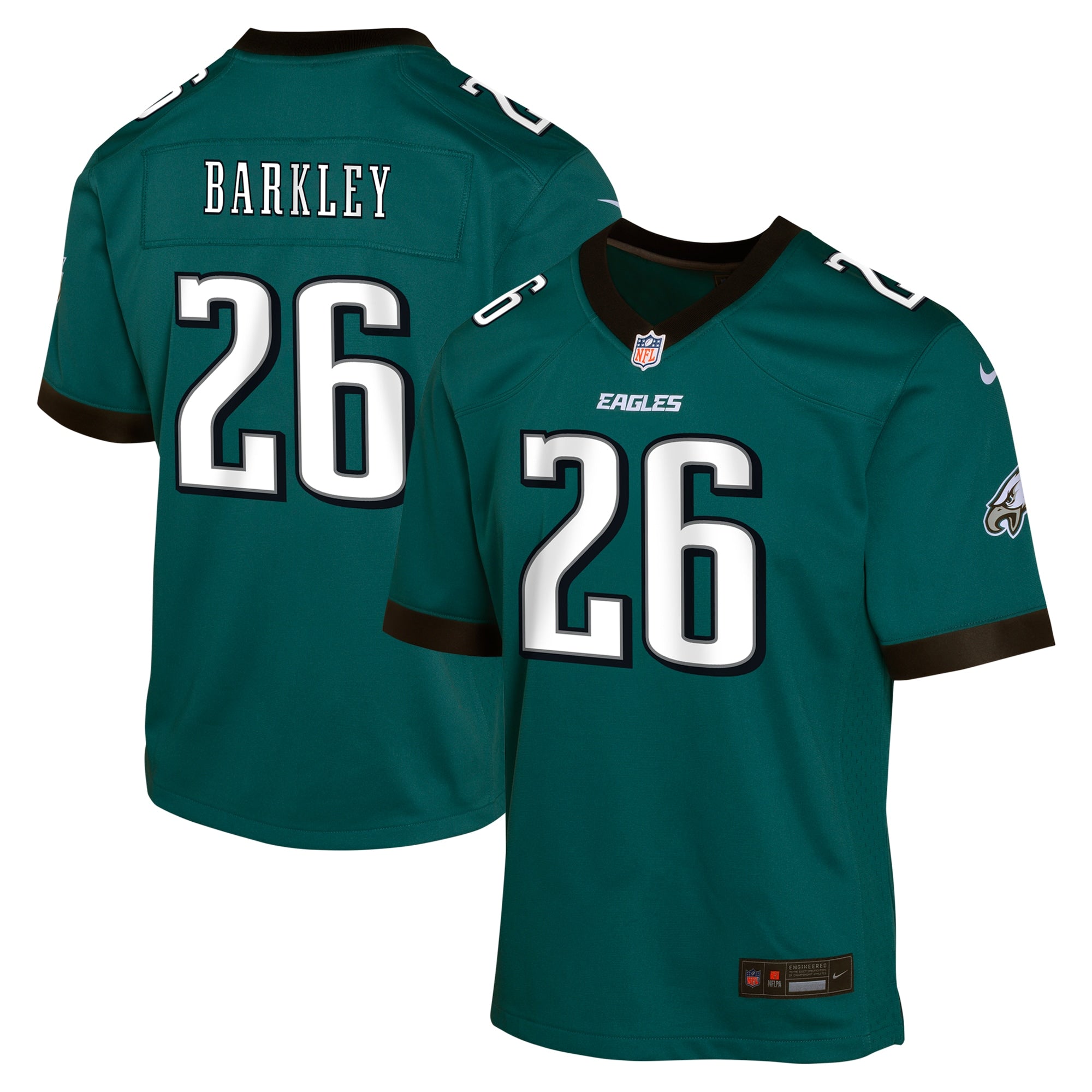 Saquon Barkley Philadelphia Eagles Nike Youth Game Jersey - White/Green/Black/Kelly Green