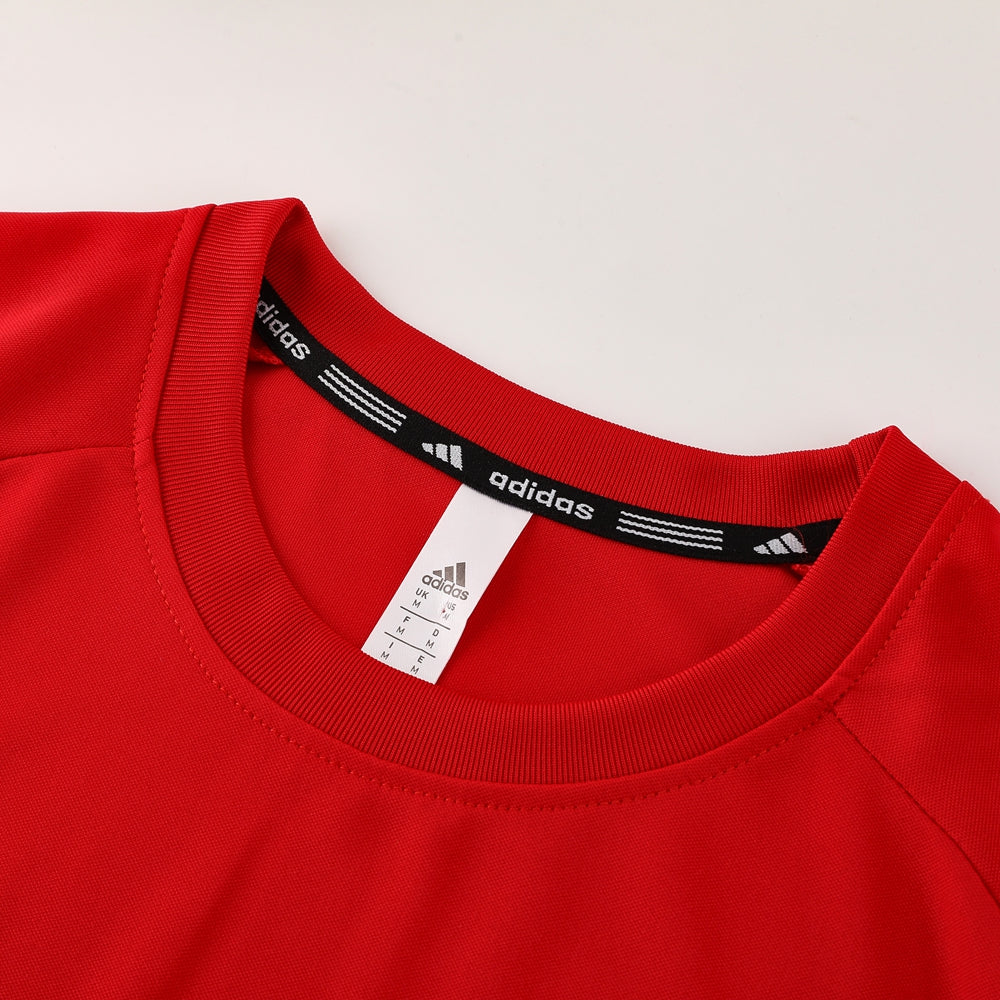 Adidas Short Sleeve Training Jersey Set - AD09- Red/Black