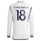 Aurélien Tchouaméni Los Merengues adidas 2023/24 Home Replica Long Sleeve Player Jersey - White/Navy
