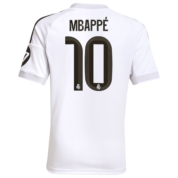 Kylian Mbappé Los Merengues adidas Youth 2025/26 Home Replica Player Jersey - White/Blue
