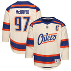 Connor McDavid Edmonton Oilers Youth Alternate Replica Player Jersey - Light Beige/Royal