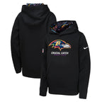 Baltimore Ravens Nike Youth 2024 NFL Crucial Catch Pullover Hoodie - Black