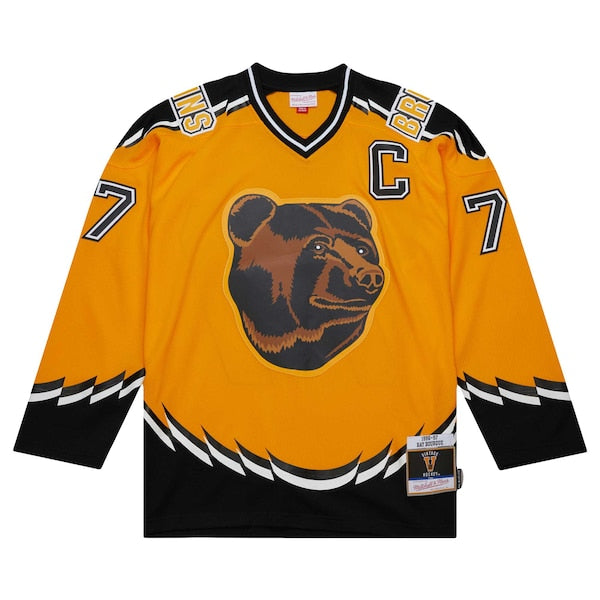 Ray Bourque Boston Bruins  1996/97 Captain Patch Blue Line Player Jersey - Gold