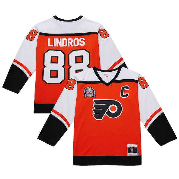 Eric Lindros Philadelphia Flyers 1996-97 Power Play Jersey - Orange/White