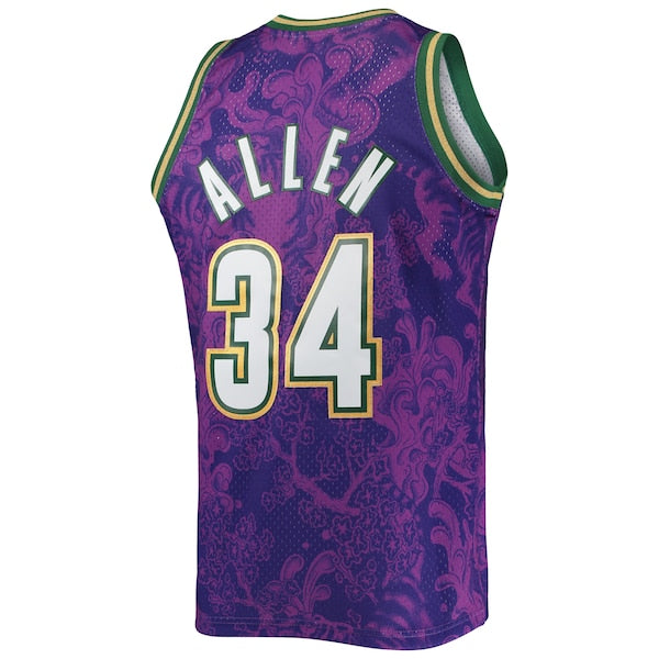 Ray Allen Milwaukee Bucks Hardwood Classics 2000/01 Lunar New Year Swingman Jersey - Purple