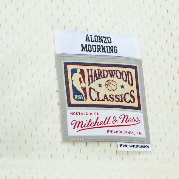 Alonzo Mourning Miami Heat Chainstitch Swingman Jersey - Cream