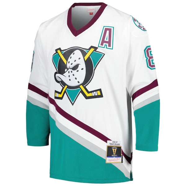 Teemu Selanne Anaheim Ducks  1996/97 Blue Line Player Jersey - White