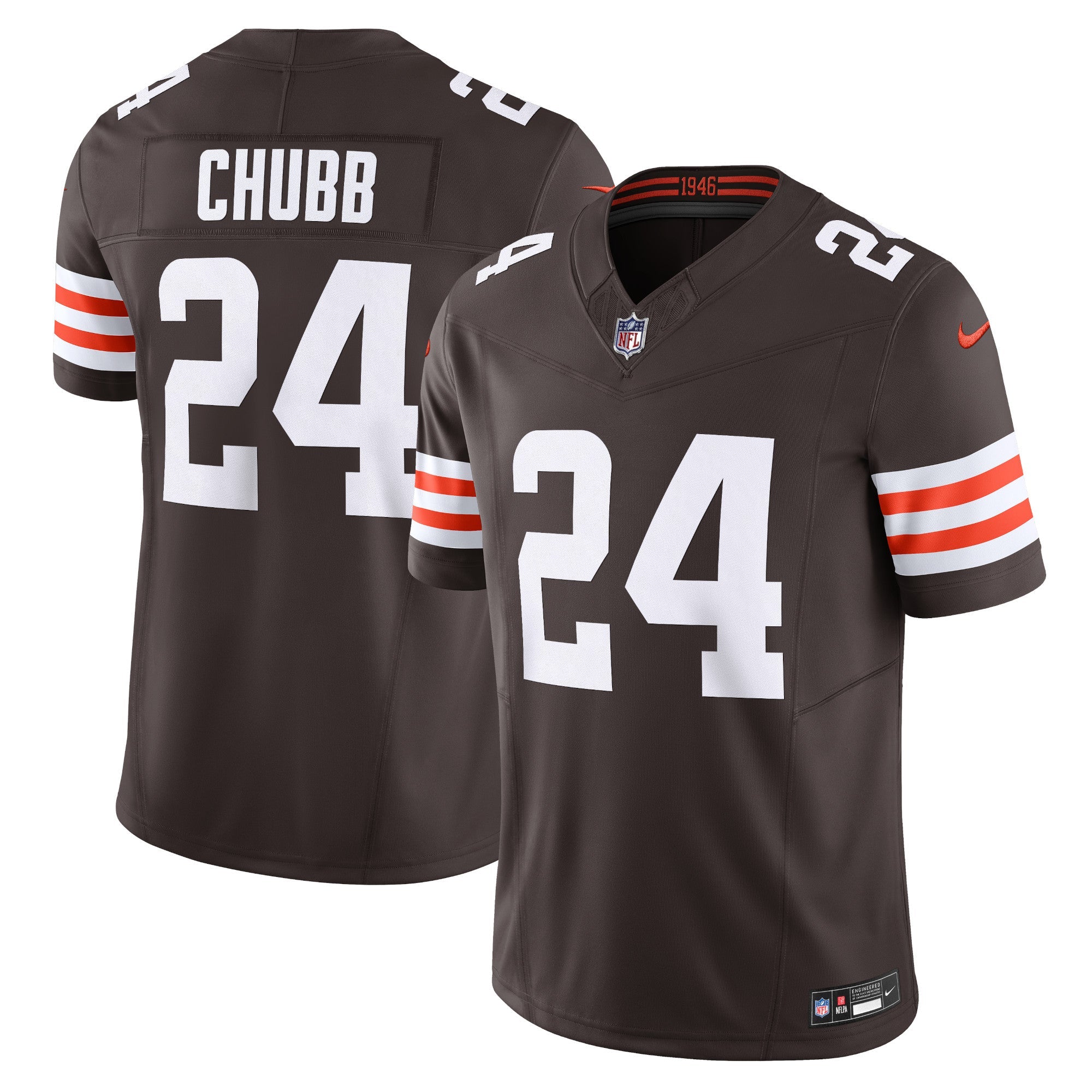 Nick Chubb Cleveland Browns Nike Vapor F.U.S.E. Limited Jersey - White/Brown