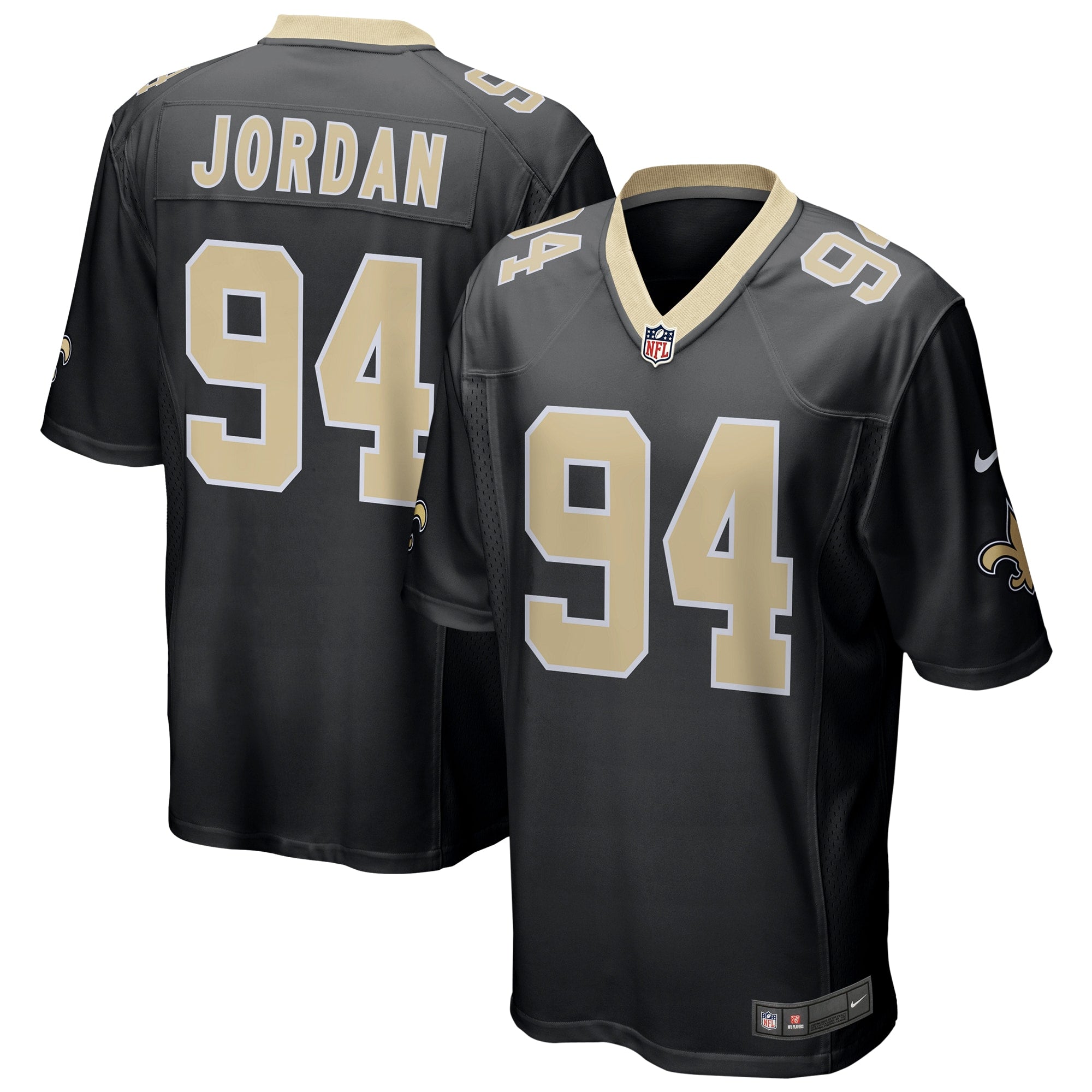 Cameron Jordan New Orleans Saints Nike Gameday Golds Alternate Game Player Jersey - Gold/Black