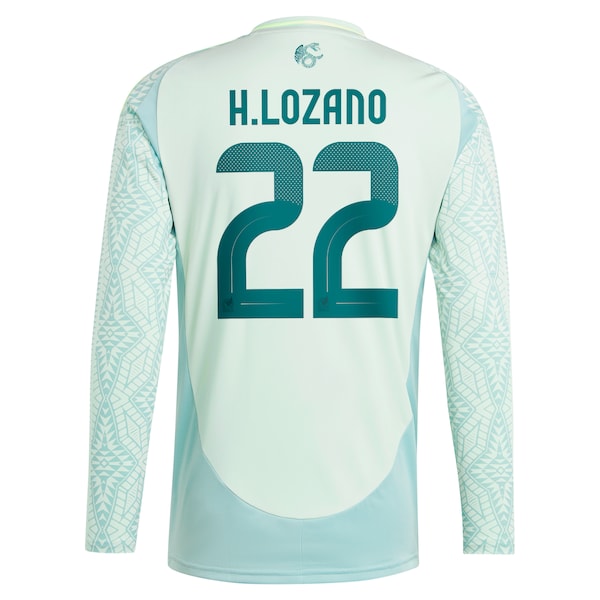 Hirving Lozano Mexico National Team adidas 2024 Away Replica Player Long Sleeve Jersey - Green/Burgundy
