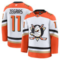 Trevor Zegras Anaheim Ducks  Away Premium Jersey - White/Orange