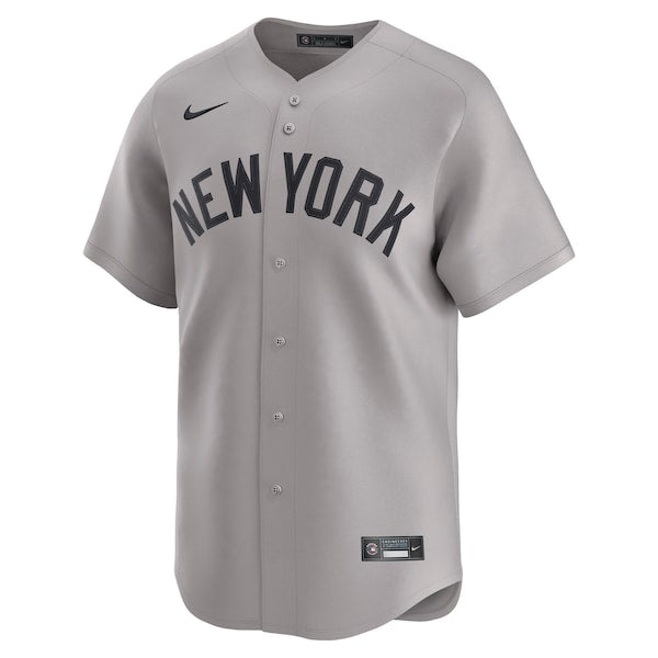 New York Yankees Nike Away Limited Custom Jersey - Gray/White