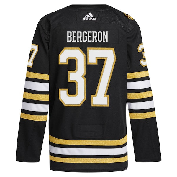 Patrice Bergeron Boston Bruins adidas Home Primegreen Authentic Player Jersey - Black/White