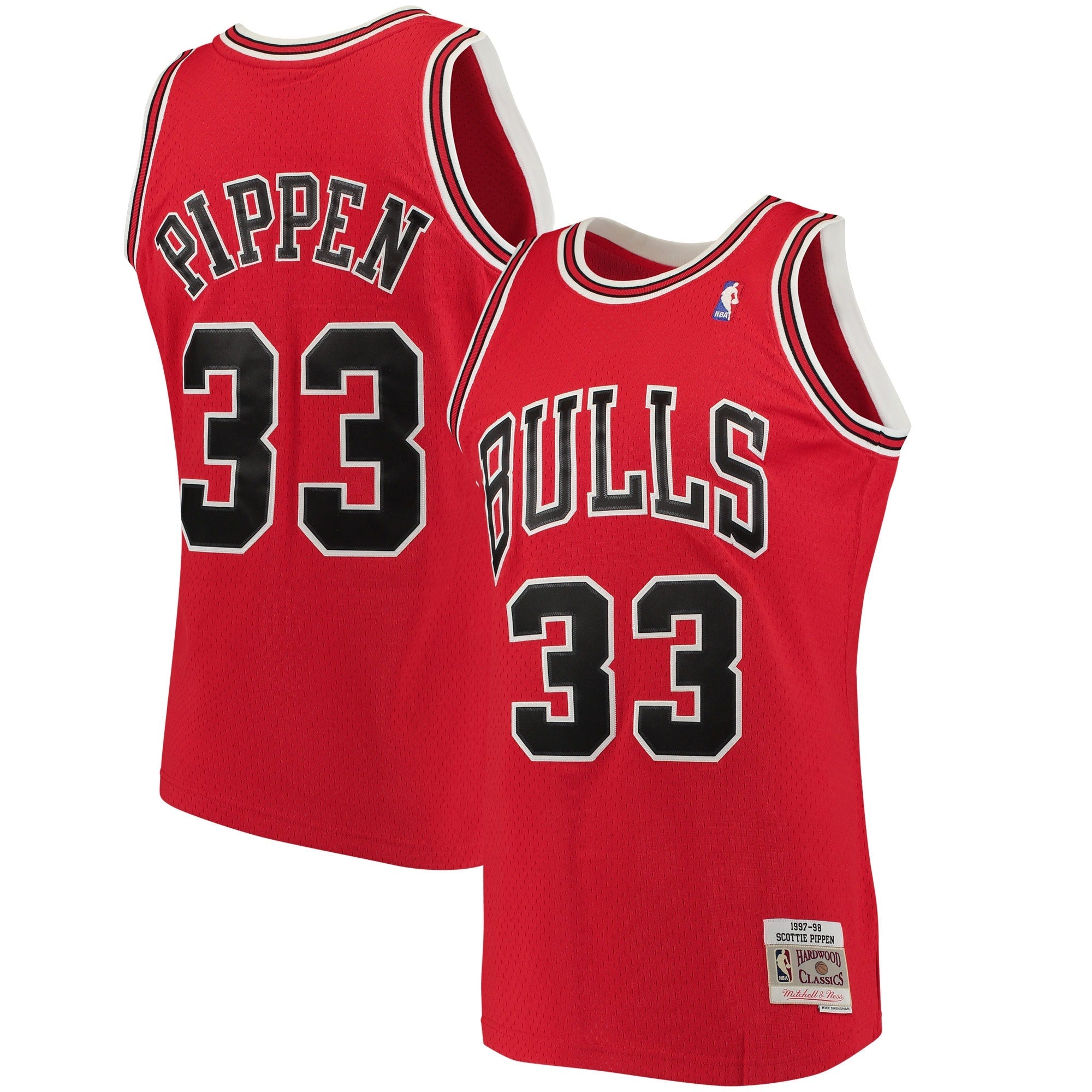 Scottie Pippen Chicago Bulls  Big & Tall Hardwood Classics Swingman Jersey - Black/Red