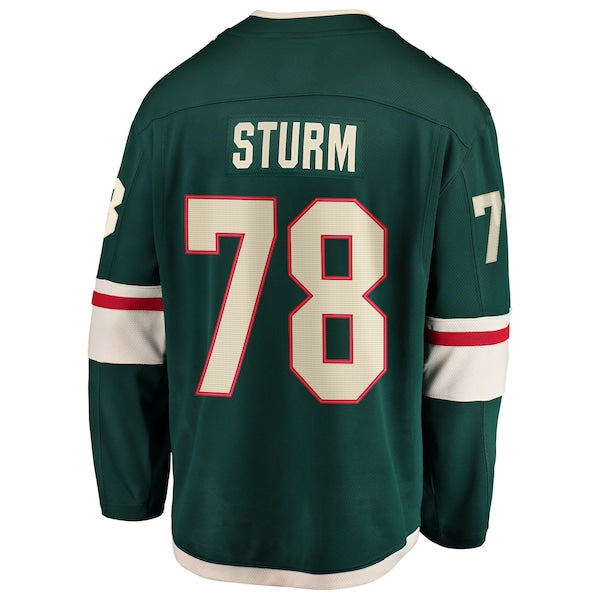Nico Sturm Minnesota Wild  Home Breakaway Jersey - Green