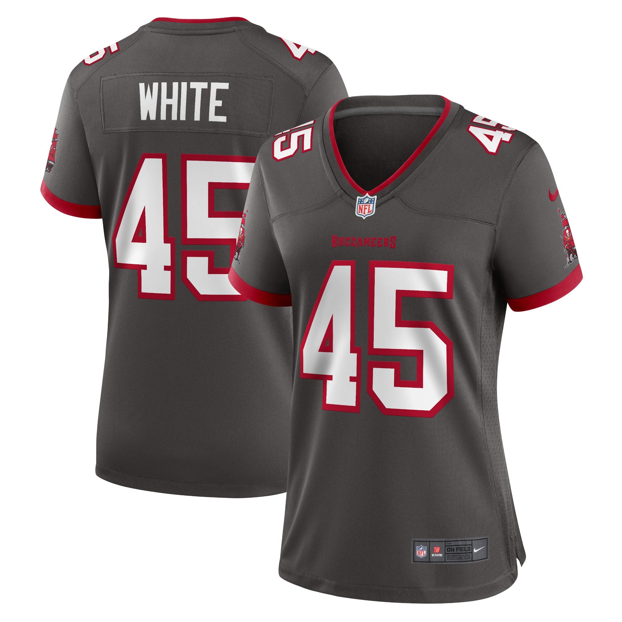 Devin White Tampa Bay Buccaneers Nike Women's Game Jersey - White/Pewter/Red